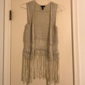 fringe crocheted vest